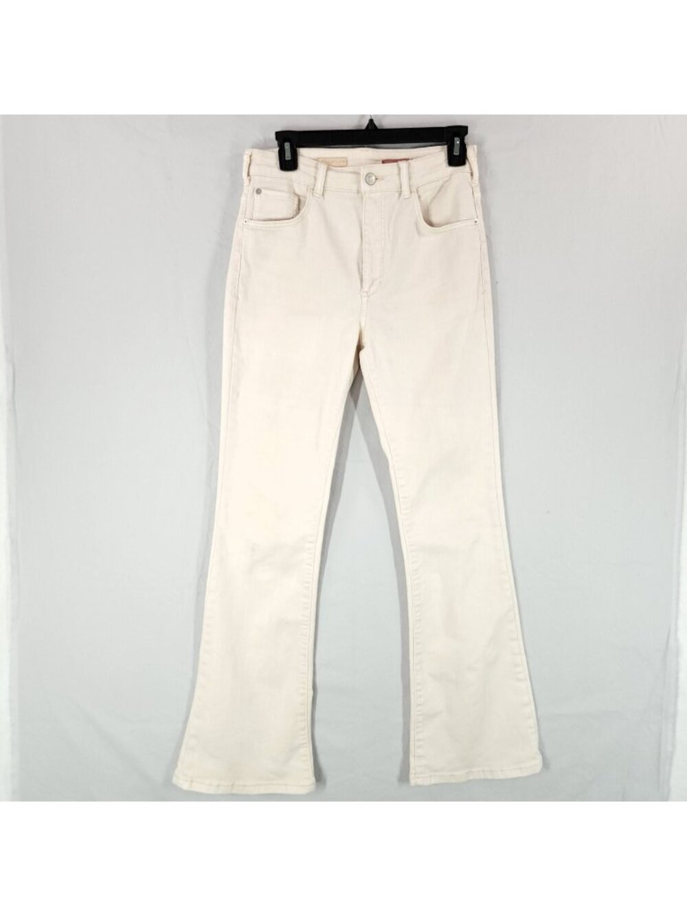 Anthropologie Pilcro Womens Size 28x30 Flare Jeans Stretch Ivory Boho Wester